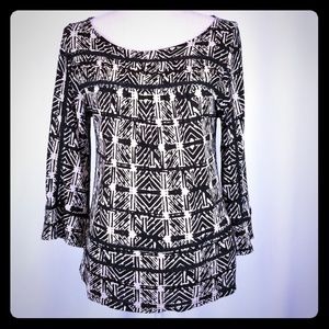 Lucky Brand 3/4 Sleeve peasant boho blouse